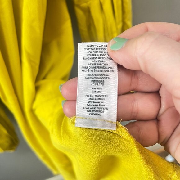 Free‎ People Drift Away Yellow Cold Shoulder Mini Dress Size S - Picture 4 of 6